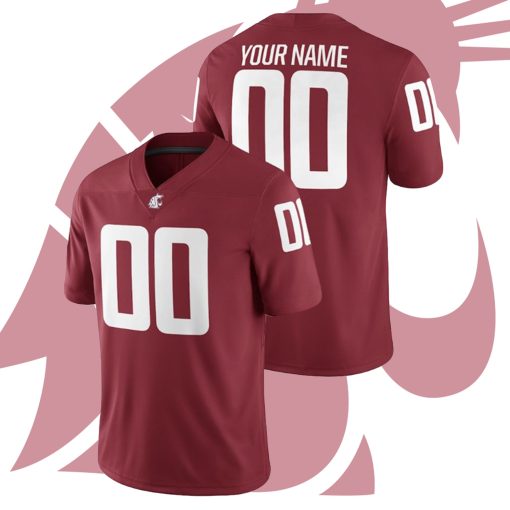 Custom Washington State Cougars Crimson College Football Game Jersey