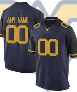 Custom West Virginia Mountaineers Blue College Limited Football Jersey