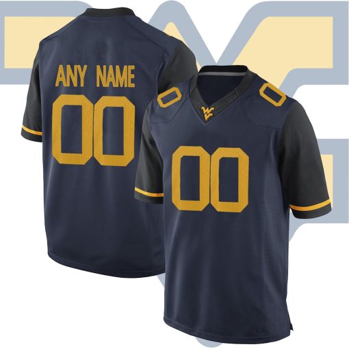 Custom West Virginia Mountaineers Blue College Limited Football Jersey