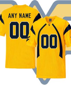 Custom West Virginia Mountaineers Football Gold College Jersey