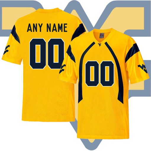 Custom West Virginia Mountaineers Football Gold College Jersey