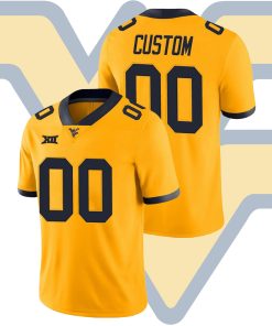 Custom West Virginia Mountaineers Gold Throwback Alternate Game College Football Jersey