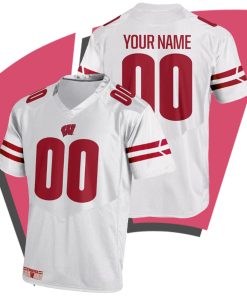 Custom Wisconsin Badgers White College Football Limited Jersey
