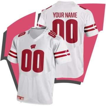 Custom Wisconsin Badgers White College Football Limited Jersey