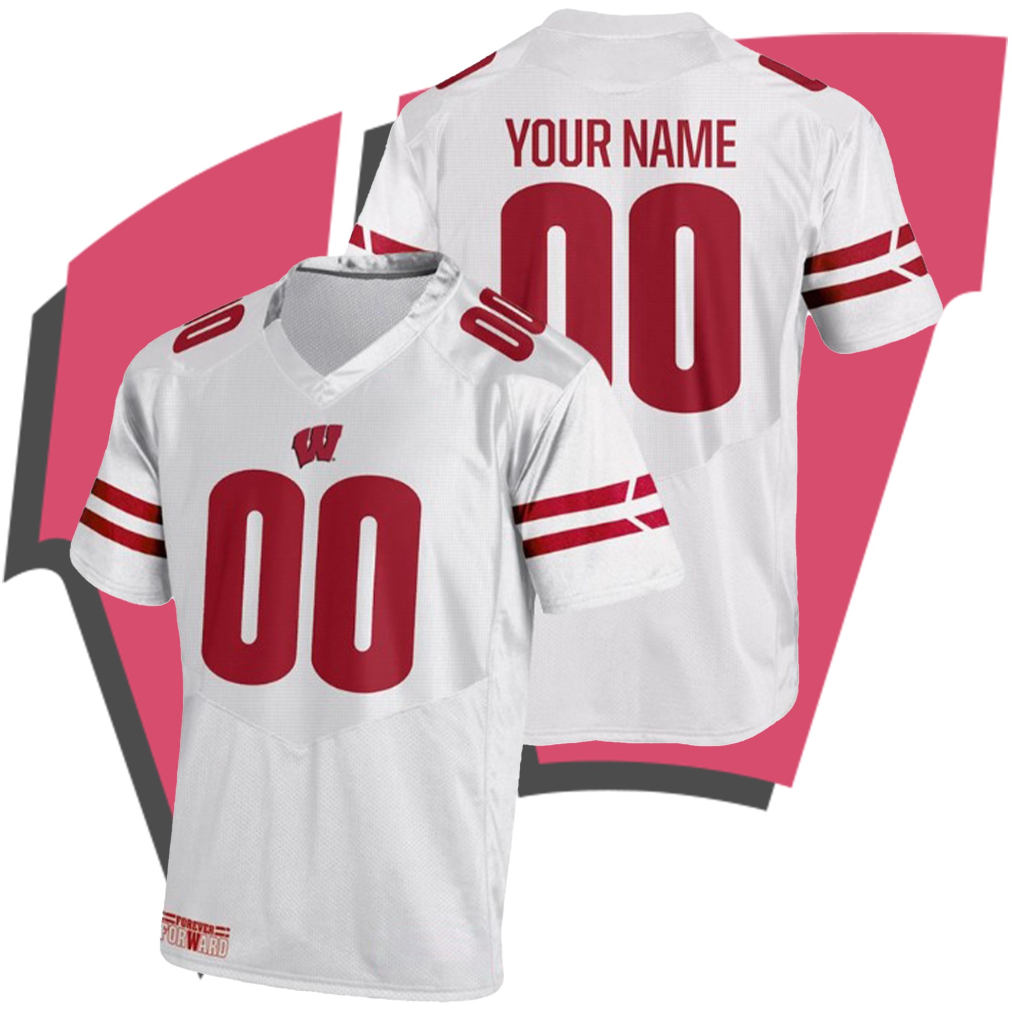 Custom Wisconsin Badgers White College Football Limited Jersey Custom Wisconsin Badgers White College Football Limited Jersey