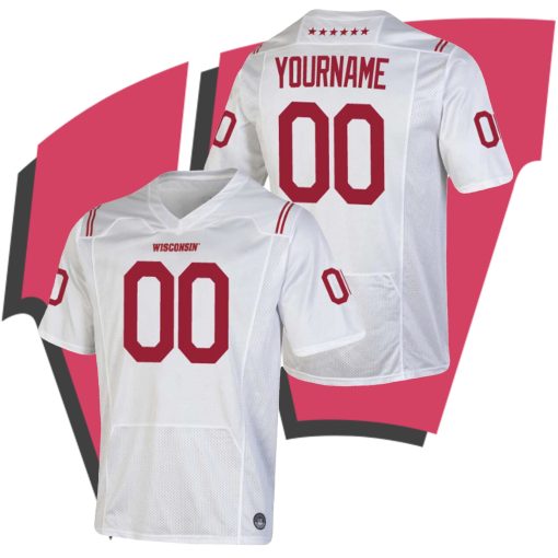 Custom Wisconsin Badgers White Game College Football Jersey