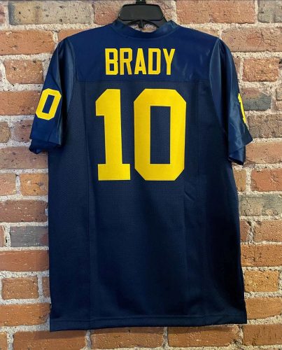 Custom Michigan Wolverines Navy College Football Home Game Jersey photo review