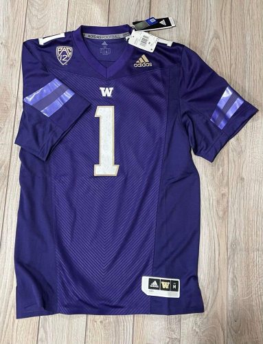 Custom Washington Huskies Purple College Football Game Jersey photo review