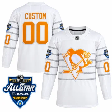 Custom Pittsburgh Penguins 2020 NHL All-Star Game white jersey, front and back with verified St. Louis patch