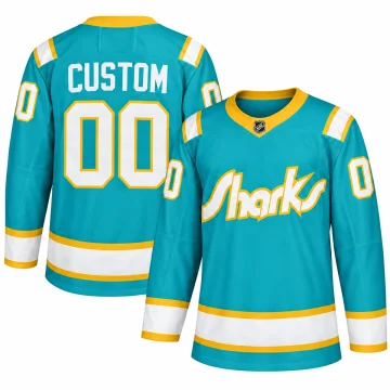 San Jose Sharks California Golden Seals-inspired teal custom jersey front and back