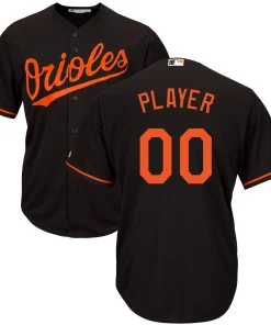 Custom Baltimore Orioles Black Cool Base Jersey