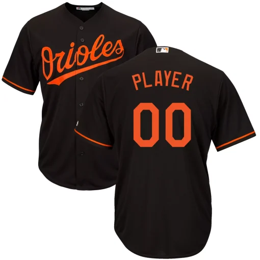 Custom Baltimore Orioles Black Cool Base Jersey