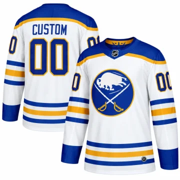 Custom Buffalo Sabres 2020-21 Return to Royal white away jersey, front and back