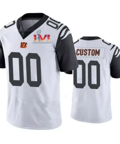 Custom-Bengals-White-Stitched-NFL-Limited-Rush-Jersey-Copy