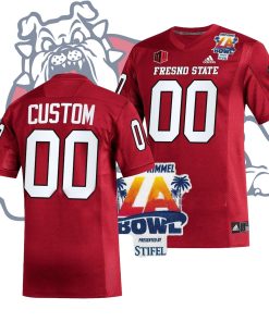 Custom Fresno State Bulldogs 2022 LA Bowl Champions Red College Football Jersey