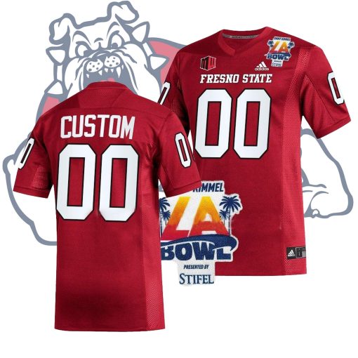 Custom Fresno State Bulldogs 2022 LA Bowl Champions Red College Football Jersey