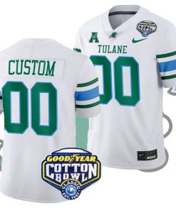 Custom Tulane Green Wave Green 2023 Cotton Bowl College Football Playoff Jersey