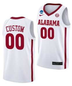 Custom Alabama Crimson Tide 2023 NCAA March Madness White Basketball Jersey