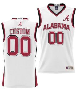 Custom Alabama Crimson Tide White College Basketball Youth Jersey