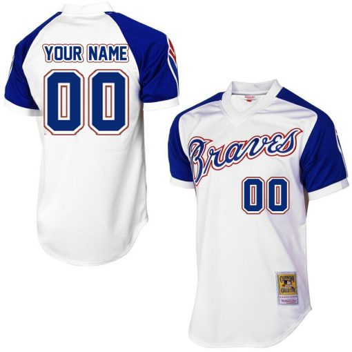 Custom Atlanta Braves 1974 White Throwback Jersey