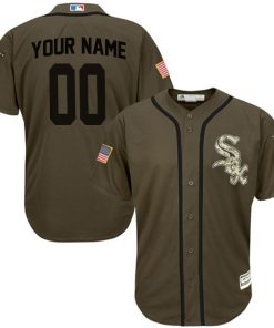 Custom Chicago White Sox Retired Green Salute To Service 2016 Flexbase Baseball Jersey