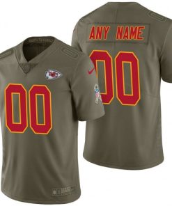 Custom Kansas City Chiefs Olive Stitched NFL Limited 2017 Salute To Service Jersey