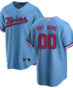 Custom Minnesota Twins Light Blue Throwback Jersey