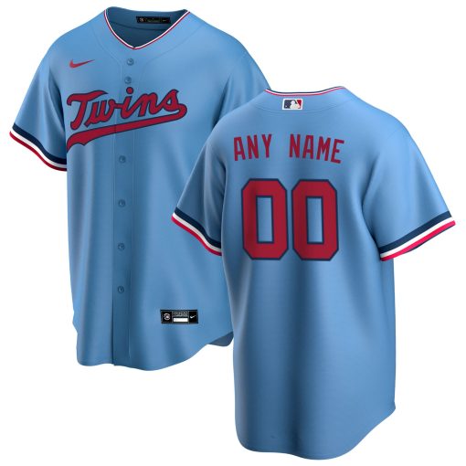 Custom Minnesota Twins Light Blue Throwback Jersey