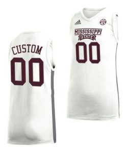 Custom Mississippi State Bulldogs White Jersey College Basketball