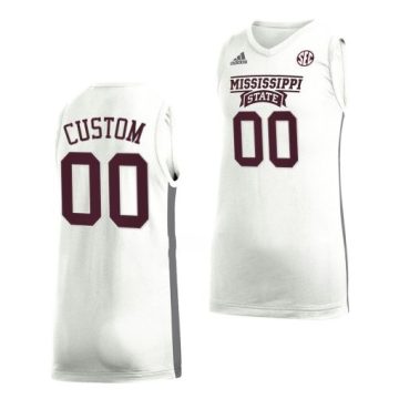 Custom Mississippi State Bulldogs White Jersey College Basketball