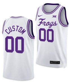 Custom Tcu Horned Frogs Classic Basketball Uniform White Jersey 2022-23