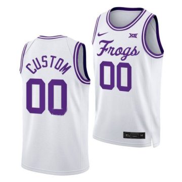 Custom Tcu Horned Frogs Classic Basketball Uniform White Jersey 2022-23