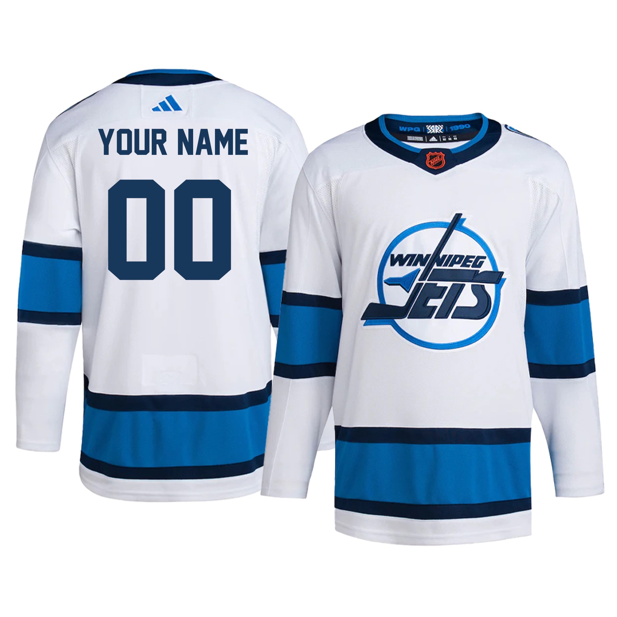 Custom Winnipeg Jets White Ccm Jersey - Heretro.com