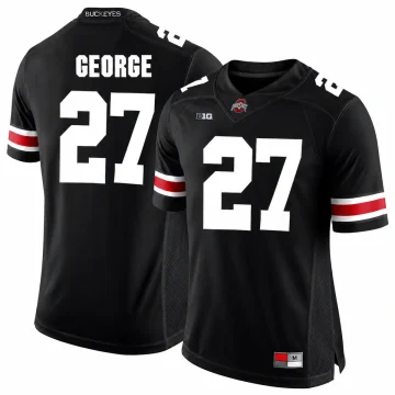 Eddie George Ohio State Buckeyes number 27 black college football jersey front and back