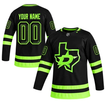 Custom Dallas Stars 2020-21 Blackout jersey, front and back views