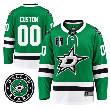 Custom Dallas Stars 2022 Stanley Cup Playoffs green home jersey front and back