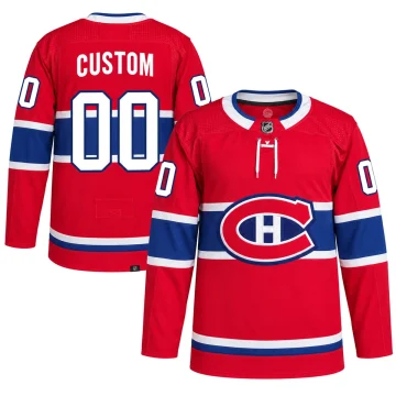 Montreal Canadiens 2022 Draft first-round-pick red CUSTOM 00 jersey, front and back