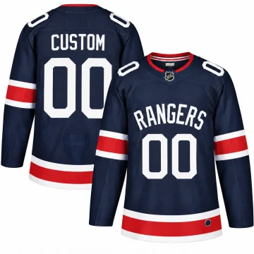 New York Rangers custom navy jersey, front and back
