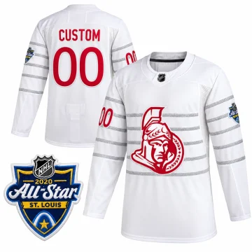 Ottawa Senators 2020 NHL All-Star Game white custom hockey jersey, front and back with verified St. Louis patch
