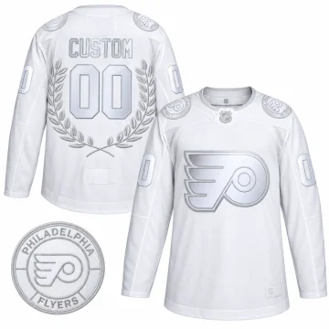 Custom Philadelphia Flyers Awards Collection Glory white jersey front and back on white background