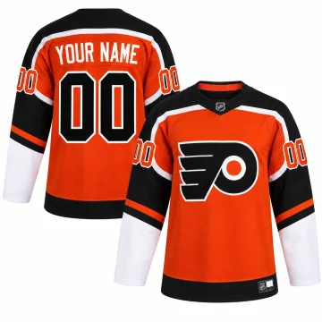 Custom Philadelphia Flyers 2020-21 Reverse Retro orange jersey, front and back
