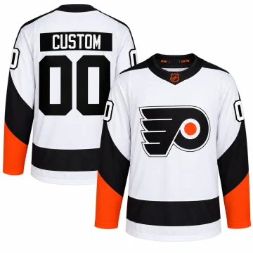 Custom Philadelphia Flyers 2022 Reverse Retro 2.0 white jersey, front and back