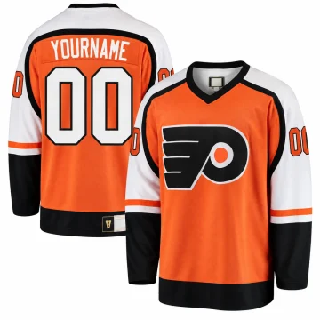 Custom Philadelphia Flyers Heritage orange jersey, front and back