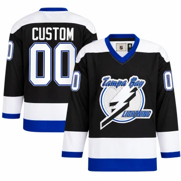 Tampa Bay Lightning Team Classics black CUSTOM 00 jersey front and back