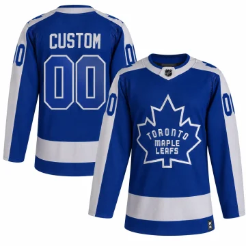 Custom Toronto Maple Leafs 2020-21 Reverse Retro blue jersey front and back, CUSTOM 00