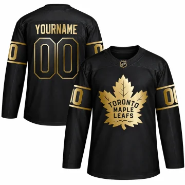 Custom Toronto Maple Leafs Golden Edition black and gold jersey front and back, YOURNAME 00