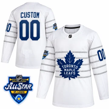 Custom Toronto Maple Leafs 2020 All-Star white jersey front and back with 2020 NHL All-Star St. Louis patch