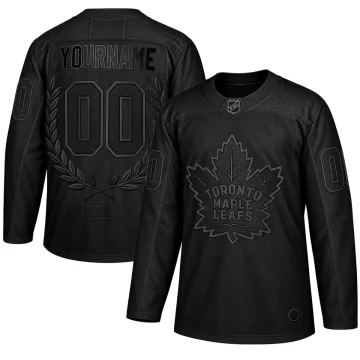 Custom Toronto Maple Leafs black award jersey, front and back, YOURNAME 00