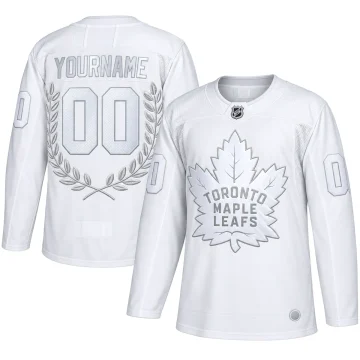 Toronto Maple Leafs Glory white award custom jersey, front and back, YOURNAME 00