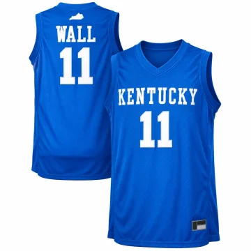 John Wall Kentucky Wildcats number 11 royal blue basketball jersey front and back